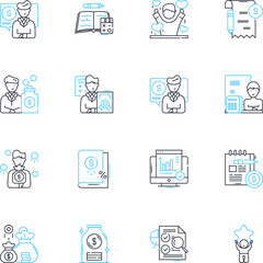 Digital marketing and advertising linear icons set. Social, SEO, Analytics, Content, PPC, Mobile, Email line vector and concept signs. Affiliate,Influencer,Display outline illustrations