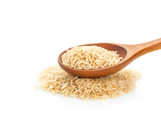 wooden spoon with rice