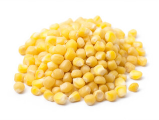 A pile of corn on a white background