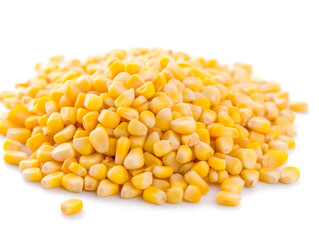 A pile of corn on a white background