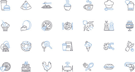 Livestock line icons collection. Cattle, Pigs, Sheep, Goats, Horses, Chickens, Turkeys vector and linear illustration. Ducks,Geese,Rabbits outline signs set