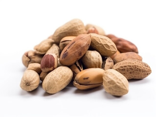 almonds on white background