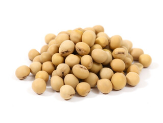 beans isoA pile of soybeans on a white background.lated on white background