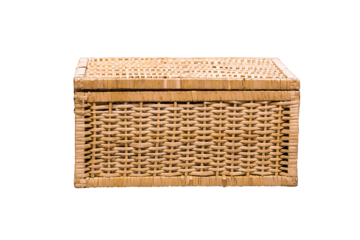 Wicker picnic basket.