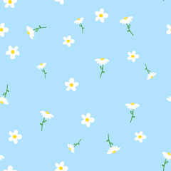 aesthetic daisies seamless pattern
