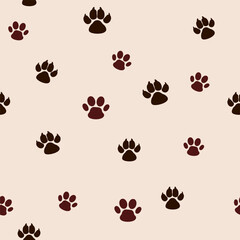 seamless cat and dog paw prints