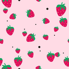 aesthetic seamless strawberries pattern