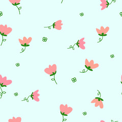 aesthetic seamless pattern with flowers