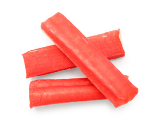 Tasty crab sticks isolated on white background © Pixel-Shot