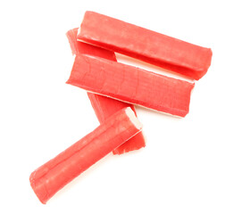 Tasty crab sticks isolated on white background © Pixel-Shot