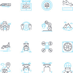 Supply chain linear icons set. Logistics, Procurement, Inventory, Transportation, Warehousing, Distribution, Delivery line vector and concept signs. Operations,Fulfillment,Coordination outline