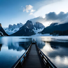 lake and mountains