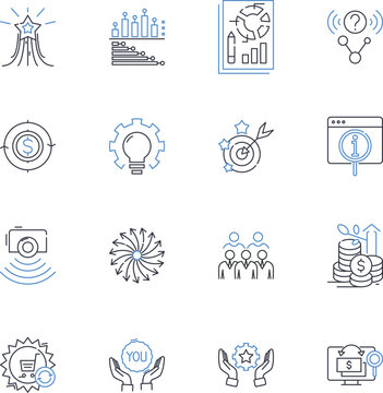 Flexibility and Adaptation line icons collection. Versatility, Adjustability, Elasticity, Resilience, Accommodation, Malleability, Suppleness vector and linear illustration. Agility,Nimbleness