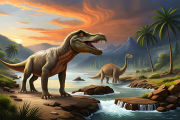 Obraz na płótnie Canvas tyrannosaurus dinosaur 3d render