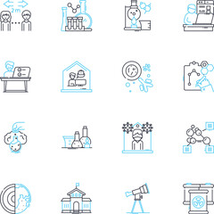 Cooperation collaboration linear icons set. Teamwork, Synergy, Unity, Partnership, Cohesion, Alliance, Coordination line vector and concept signs. Harmony,Exchange,Mutuality outline illustrations