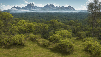 Obraz premium landscape with trees, created with ai