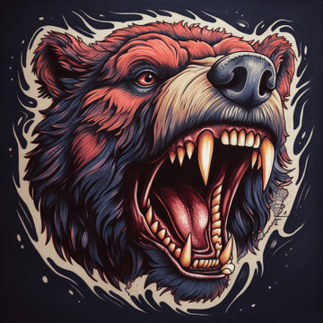 growl bear head
