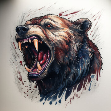 growl bear head