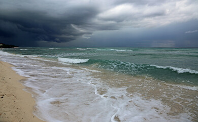 Storm clouds on Caribbean Sea, Mexico