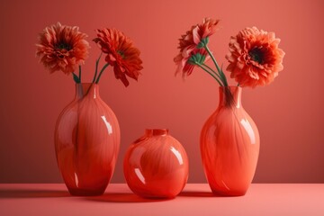 Flowers in vase generated with Generative AI technology