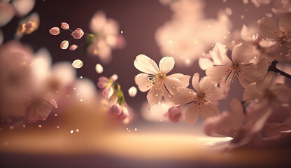 Close up background with cherry blossom flowers