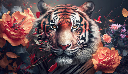 Tigers and Flowers Generative AI