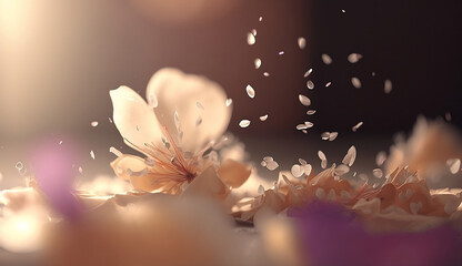 Close up background with cherry blossom flowers