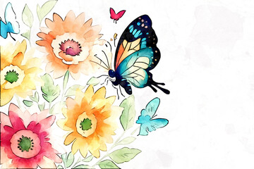Obraz premium Beautiful abstract floral card illustration