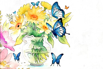Obraz na płótnie Canvas Beautiful abstract floral card illustration