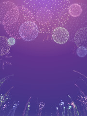 夜空の花火1　赤紫