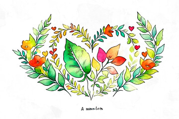 Beautiful abstract floral card illustration