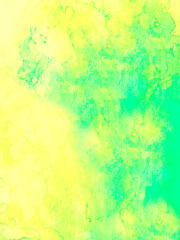 abstract watercolor background with space. Green and yellow mood.