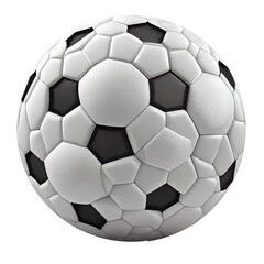 Obraz premium Black and white soccer ball with copy space isolated on clear background for object and retouch design. Generative AI
