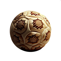 Brown and yellow soccer ball with copy space isolated on clear background for object and retouch design. Generative AI