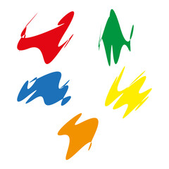 Abstract color strokes paint for web design. Design element. Color palette. Vector illustration.