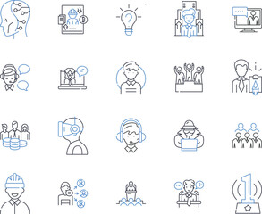 Regulation compliance line icons collection. Compliance, Standards, Regulations, Obligations, Conformity, Enforcement, Guidelines vector and linear illustration. Policies,Auditing,Government outline