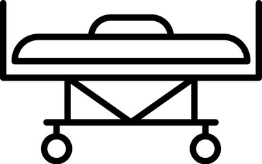Medical Gurney in Hospital Icon. Editable stroke. Suitable for various type of design, banners, infographics, stores, shops, web sites