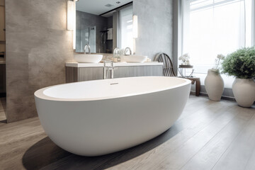 Obraz na płótnie Canvas Design of a luxury modern bathroom, generative AI