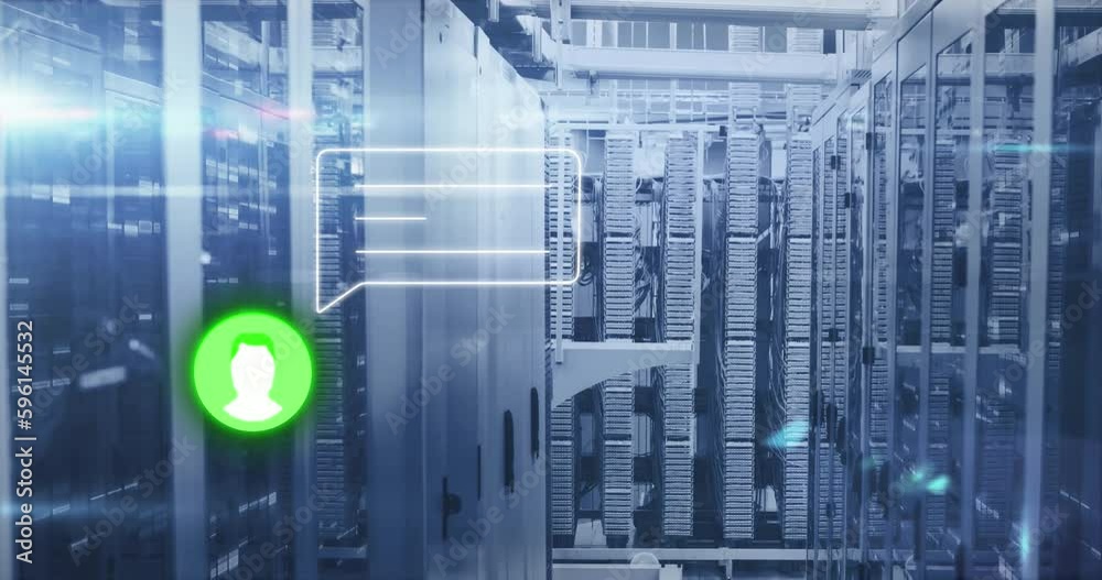 Poster animation of data processing over computer servers