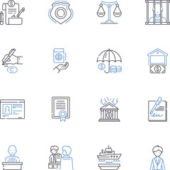 Honor line icons collection. Respect, Integrity, Trust, Loyalty, Courage, Loyalty, Duty vector and linear illustration. Valor,Dignity,Reputation outline signs set