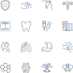 Healthiness line icons collection. Wellness, Nourishment, Sustainability, Fitness, Holistic, Balance, Vitality vector and linear illustration. Nutrient-rich,Wholesome,Stamina outline signs set