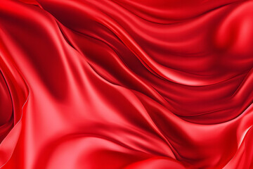 Fototapeta na wymiar abstract luxury red silk fabric cloth or liquid wave or texture satin background. Neural network AI generated art
