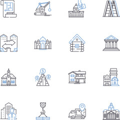 Commercial and business line icons collection. Revenue, Investment, Partnership, Entrepreneurship, Franchise, Assets, Market vector and linear illustration. Transactions,Capital,Profits outline signs