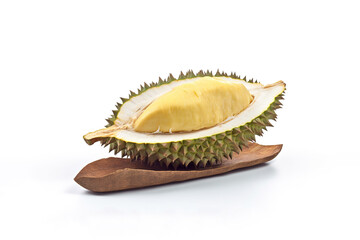 Fototapeta premium King of fruit, Durian isolated on white background. Created with Generative AI Technology