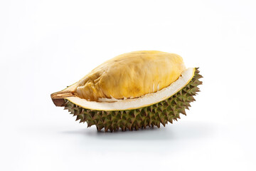 Fototapeta premium King of fruit, Durian isolated on white background. Created with Generative AI Technology