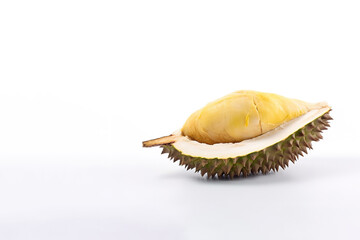 Fototapeta premium King of fruit, Durian isolated on white background with copy space. Created with Generative AI Technology