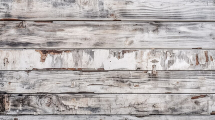wooden planks with the white paint peeling off. vintage style. template for designers. Generative AI