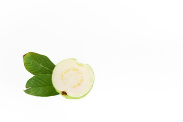Guavas on white background