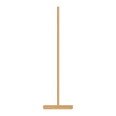 Wooden floor mop for housecleaning on white background