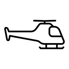 Icono de helicóptero. Vehículo de transporte aéreo. Helicóptero de batalla, rescate, vigilancia. Ilustración vectorial